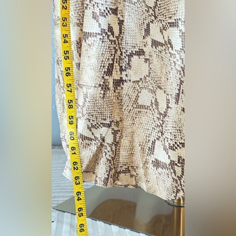 Banana Republic Cream and Tan silk snake skin print Maxi Dress size XL-Tall - Picture 10 of 11